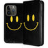 Black Happy Face iPhone 15 Pro Folio Case